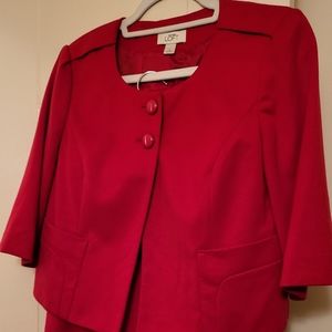 Ann Taylor LOFT ponte blazer and skirt  red size 2